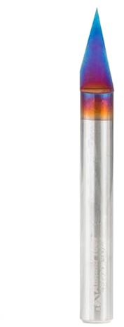 Amana Tool 45771-K Solid Carbide Spektra Extreme Tool Life Coated 30 Degree Engraving 0.005 Tip Width x 1/4 SHK x 2-1/4 Inch Long Signmaking Router Bit