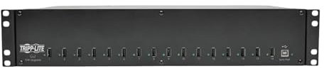 Tripp Lite 16-Port USB Charging Station with Syncing, 230V, 5V 40A (200W) USB Charger Output, 2U Rack-Mount - Charging Station - 200 Watt - 40 A - 16 Output Connectors (16 x 4 Pin USB Type A) -