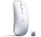 INPHIC Mouse Bluetooth, Ricaricabile Silenzioso a Tre modalità (BT 5.0/4.0 + 2.4G Wireless), Senza Fili da Viaggio Portatile 800/1200/1600 DPI per PC Laptop, MacBook, Argento