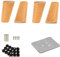 Möbelfüße,Tischbeine,Sofafuss Sockelfuß,Klares Beschichtetes Gummiholz,Konischer Holzfuß,Schlafsofa Schrank Tisch,Inklusive Schrauben(4er Set) (6cm)