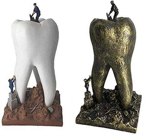 Huili Zähne basteln Skulptur Figur - Geschenk für Dentalhygienikerin handbemalte Skulptur Figur - Zahnklinik Classic Decor Zubehör Dentalhygienikerin Ornament, Combination