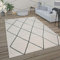 Paco Home Teppich Wohnzimmer Skandi Rauten Muster Modern Weiß Verschiedene Designs Größen, Grösse:160x230 cm, Farbe:Weiß 2