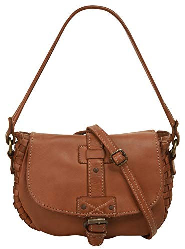 Cluty Umhängetasche echt Leder Damen | Made in Italy | Crossbag mit Flechtoptik | Handtasche mit Zierschnalle | 2in1 Damentasche | 020892