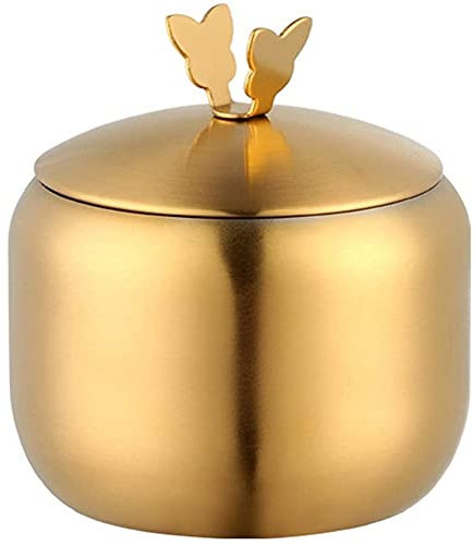 MAGICVOGEL 350ml Edelstahl Gewürzbehälter mit Deckel Gewürzdose Edelstahldose Pfeffer Dose Salzsdose Zuckerdose Vorratsdose Gewürzflasche (Gold)