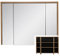 Lomadox Badezimmer-Spiegelschrank 100 cm breit Eiche Dekor, Bad Spiegelschrank 3-türig, B/H/T ca. 100/75/16