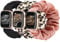 Wearlizer Pack 3 Compatible with Scrunchie Apple Watch Strap 45/44/42/46mm, Cloth Soft Pattern Printed Fabric Bands for iWatch Ultra 1/2 49mm Series SE 10 9 8 7 6 5 4 3 2 1(Black/Leopard/Pink, M/L)
