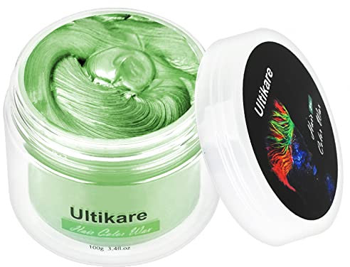 Temporäre Haarfarbe Creme, Ultikare Haarfarbe Wachs Temporäre Haarfarbe Set Instant DIY Cosplay für Karneval Weihnachten Halloween-Partys für Männer und Frauen (Grün)