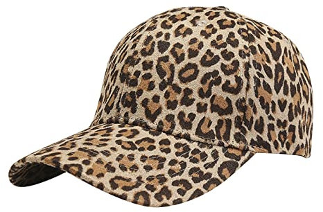 Colorful Outdoor Damen Herren Leoparden-Print Baseball, dehnbar weich Schirmmütze, Frühling Mode Strand Verstellbare mütze Sonnenhut Im Freien Hut (Brown, One Size)