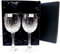 Pair of 24% Hand Cut Lead Crystal Red Wine Goblets in Silk Lined Presentation Box
