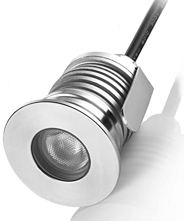 CNBRIGHTER LED In-Ground Lights,1W 12V-24V DC, IP67 Waterproof Recessed Light,Buried Underground Lamps, Outdoor Landscape Lighting,Warm White-3000K (watts, 1)