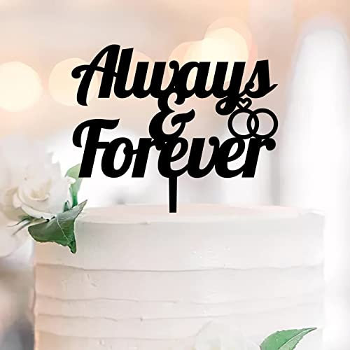Always And Forever Zitat Mr & Mrs Hochzeitstorte Topper Silhouette Customize Country Bride & Groom Cake Topper For Bridal Shower Bachelorette Party Supplies Bridal Shower Gifts For Him/Her Acryl Black