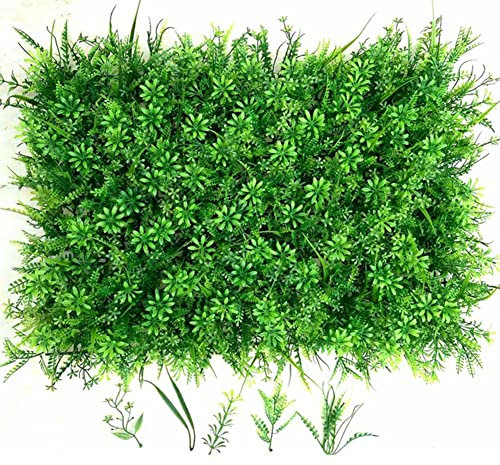 Donkivvy Künstliche Pflanze Wandpaneele Künstliche Grüne Hecken Paneele 60cm x 40cm, Garten Sichtschutz & Schutzzaun Bildschirme Kunstpflanze Wand Hintergrund für Haus Garten