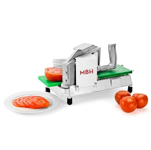 MBH Tondeuse à tomates professionnelle INOX pour hôtellerie Machine à découper les tomates manuelle en acier inoxydable pour cuisine industrielle de bar et restaurant.