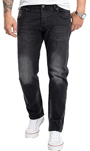 Rock Creek Herren Jeans Regular Fit Stretch Jeans Männerhose Herrenjeans Denim Hosen Herrenhose Straight Cut Stonewashed RC-2280 Dunkelgrau W36 L34