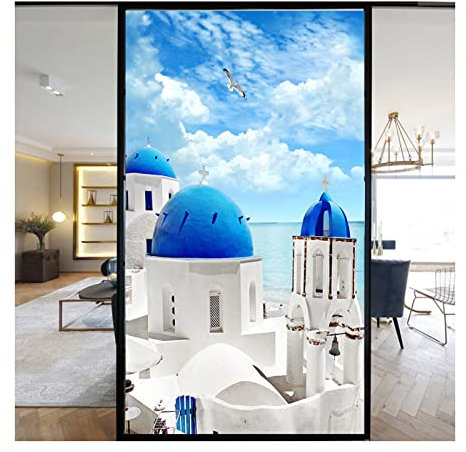 Pellicola per Finestra, Pellicole Protetive Aderenza Statica Decorativa in PVC, Pellicola Adesiva Colorate,Riutilizzabile Pellicola Vetri Finestre Cover Anti Ultravioletto per Decorazione 60X150CM