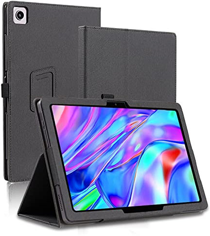 AKNICI Funda para Blackview Tab 16/TECLAST T50/Lenovo Tab P11 Plus/Headwolf HPad2, PU Protectora Carcasa Cover con Magnetite y Cinturón de Seguridad y Soporte Función (Negro)