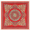 Yurosiay Damen Seidentuch 90x90cm Vintage Bedrucktes Halstuch Barockstil Satin Schal Damen Quadrate Faux Seidenschal Elegant Satin Kopftuch Bandana Halstuch Halstücher für Frauen Rot