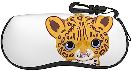 OUSIKA Jaguar Brillenetui aus Neopren, für Damen und Herren, Schwarz , One size