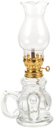 Didiseaon Vintage-Öllampe Aus Klarem Glas Petroleumlampe Klassische Kammer-Öllampen Dekorative Hurrikan-Notfall-Öllaterne Für Zuhause Tisch-Notbeleuchtungszubehör