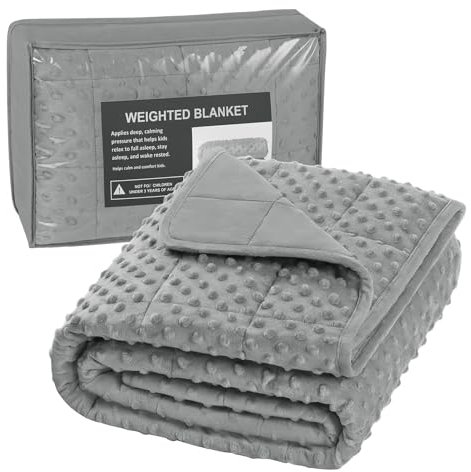 WOLTU Gewichtsdecke Baumwolle 3kg 105x150 cm, Therapiedecke Schlafhilfe für Erwachsene, Schwere Bettecke für tiefen Schlaf, Entspannungsdecke Flauschig