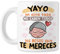 BAOBAB REGALOS TAZAS PARA ABUELO - Yayo, en esta taza no caben todos los besos que te mereces - Navidad - Cumpleaños - Aniversario - DÍA DEL PADRE. Ideal Para Regalar - Cerámica Blanca