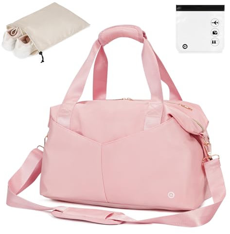 Ceneda Kleine Sporttasche Reisetasche mit Nassfach 40x20x25cm Trainingstasche für Damen Herren (Rosa)