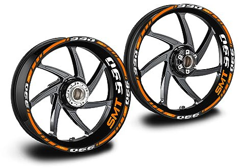 Kit adesivi cerchi moto compatibile con ktm smt 990 arancione supermoto