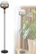 bmf-versand® Stehlampe Wohnzimmer modern - Stehleuchte Schwarz Rauchglas - Standleuchte Glas Rauchfarben Industrial - Höhe 165 cm