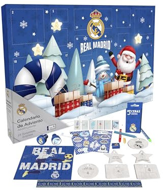 CyP Brands Real Madrid Adventskalender, Kalender, Geschenke, Weihnachten, Blau, Offizielles Produkt