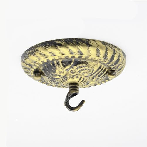Chrasy Vintage Plafond Rosace Crochet Plaque de Plafond Lustre pour Lustre Plaque Rétro en Métal 130MM Cache-Piton pour Suspension Accessoire Décoratif (Or)