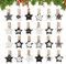 BETESSIN 24 Adventskalender Zahlen Holz - Sternfömige Holzklarmmern mit Zahlen 1-24 - Klammern für Adventskalender zum selber Basteln - Holzzahlen für Weihnachtskalender, Weihnachtsdeko UVM.