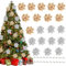 BASAMOU 20PCS Flores Artificiales Navidad, Poinsettia Brillante Adorno de Árbol, Árbol Navidad Decoraciones Glitter Flor, Artificial Navidad Flores, Flores Navidad Decorar (10 Oro+10 Plata)