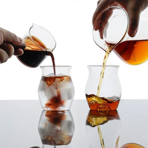 watchget Espresso Cup 5oz/150ml Single Wall Espresso Shot Glass for Specialty Coffee, Cold Brew, Espresso & Wine - Enhances Aroma Borosilicate Glass Cappuccino Sense Cup Drinking Mug, Clear