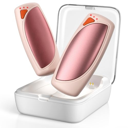 Lepwings Handwärmer Elektrisch 2er-Pack mit Ladecase, 14.000 mAh, Wiederverwendbare Taschenwärmer, Beidseitige Heizfunktion, 3 Heizmodi, USB-Aufladbar, Ideal für Outdoor im Winter