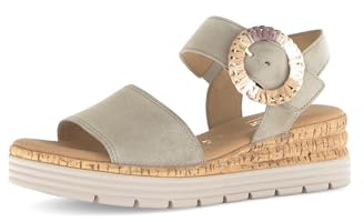 Gabor Damen Riemchensandalen, Frauen Sandalen,Sandaletten,Sommersandalen,bequem,flach,Sommerschuhe,Freizeitschuhe,Schilf,35.5 EU / 3 UK