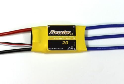 Torcster 216365 Speedcontroller ECO BEC 20A V2 MPX ESC Brushless Speed Controller Regler für RC Flugzeug