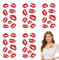 5Pcs Red Lip Stickers Waterproof Tattoo Decorative Stickers Makeup Red Lip Temporary Tattoos for Women Girls