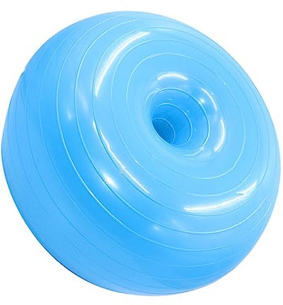 BESPORTBLE Yoga-hilfsball Explosionsgeschützter Fitnessball Gymnastikball in Donut-Form Mit Luftpumpe rutschfeste Oberfläche Für Zuhause Hellblau