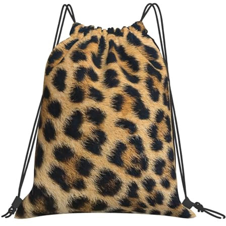 Yiyilong Rucksack mit Leopardenmuster, Kordelzug, Turnbeutel für Sport, Fitnessstudio, Reisen, Schwimmen, Strand, Weiss/opulenter Garten, Einheitsgröße