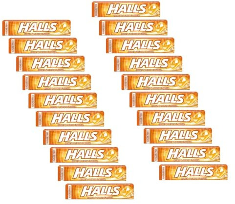 Halls® | Caramelle Rinfrescanti Senza Zucchero | Halls® Miele e Limone | Caramelle Gusto Miele e Limone - 20 Pezzi (640 Gr)