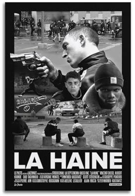 HUEAEHAHE La Haine Poster, Raumdekoration, Leinwandposter, ästhetischer Posterdruck, Wandkunst, Dekorposter, 30 x 45 cm, ungerahmter Stil