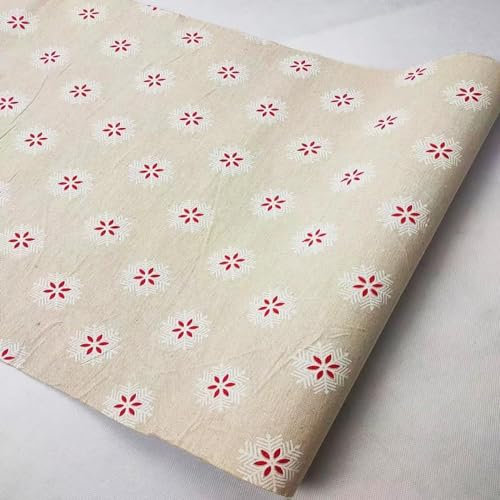 ONECHANCE Bedruckter Baumwollstoff Meterware 100x150cm Dekostoff Baumwolle Leinenstoff zum Nähen und Dekoration Color Schneeflocken Size 2 Meter