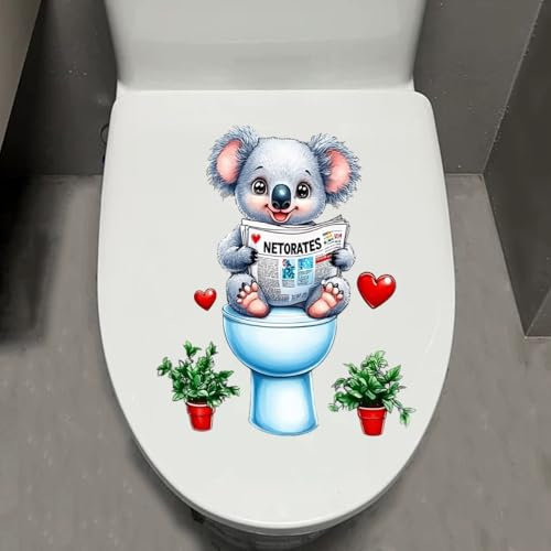1PCS 3D Tier WC Aufkleber - Selbstklebend Wasserdicht Abnehmbare Hund Katze Badezimmer & Tür Wandaufkleber Kreative Lustige Toilette Tank Aufkleber Badezimmer Zubehör Home Decor (Koala)