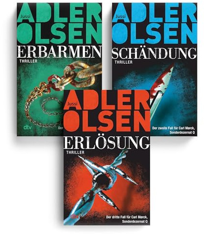 Jussi Adler-Olsen Sonderdezernat Q Band 1-3: Erbarmen, Schändung, Erlösung – Die ersten 3 Fälle für Carl Mørck als Taschenbuch-Ausgabe – für echte Krimi-Fans – mit exklusivem Lesezeichen