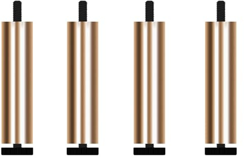 Pieds de Meuble Doré, Lot de 4 Pieds de Table Réglable Pied Canapé Rond Pied de Chaise Aluminum Alloy | Anodisé Pattes Armoire Hauteur: 6-40cm Cabinet Chaise Bureau Placard Cuisine Canapé 40cm/15.7