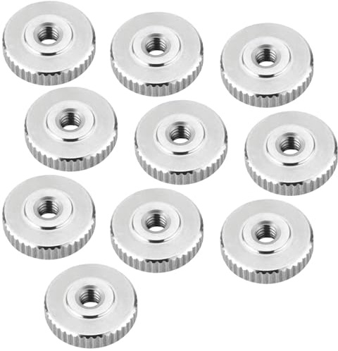 SOTECH 10er Set Rändelmutter M4 Edelstahl V2A (SS304) flache Form DIN 467 | metrische Griffmutter mit gerändelten Seitenflächen