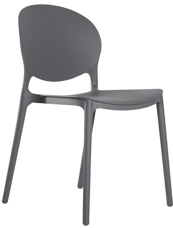 Lüllmann Designerstuhl Besucherstuhl Esszimmerstuhl aus Polypropylen (Blaugrau)