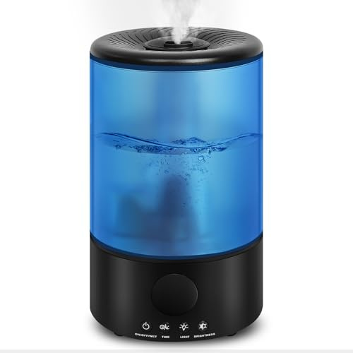 ZStarlite Luftbefeuchter Schlafzimmer Top-Fill, 3.2L 360°Cool Mist Humidifier für Kinderzimmer und Pflanzen, Ultra Leise, Raumbefeuchter, Automatischer Abschaltung(Blau)