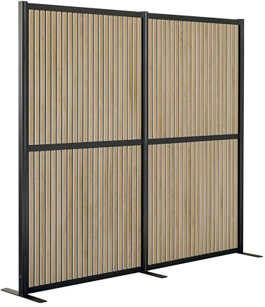 hjh OFFICE Akustik Trennwand FLEXMIUT MODUL 167x192 cm – Schallabsorbierender Raumteiler | Lärmschutz & Sichtschutz für Büro & Home Office, Braun/Schwarz