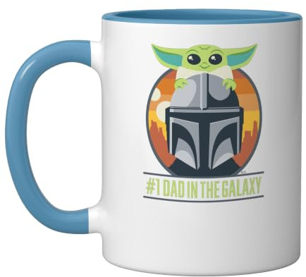 Star Wars The Mandalorian and Grogu #1 Dad in the Galaxy Ceramic Mug, Blue/White
